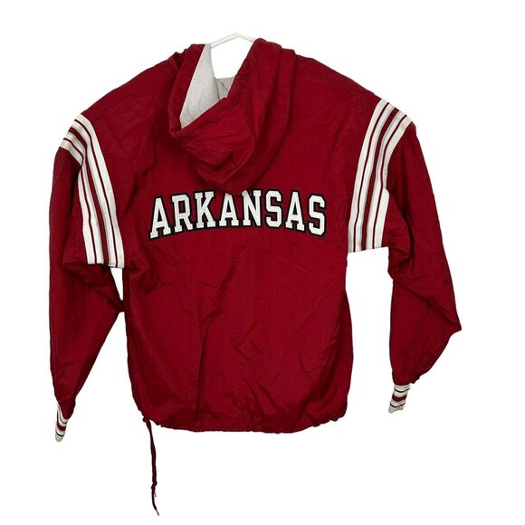 Champion Arkansas Razorbacks Windbreaker Jacket Anorak Vintage 90s Mens Sz S Red - Picture 2 of 9